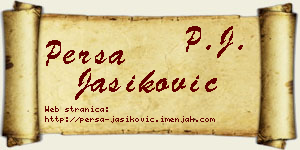 Persa Jasiković vizit kartica